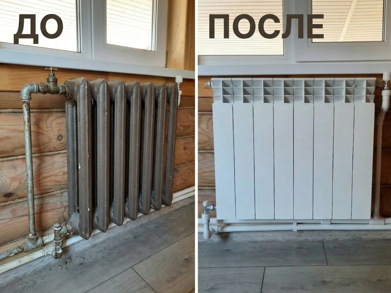 Замена радиатора — до и после